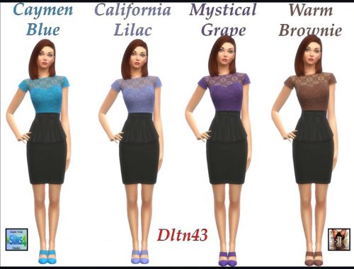 Floral Lace Top Peplum Dress v1 - mesh needed