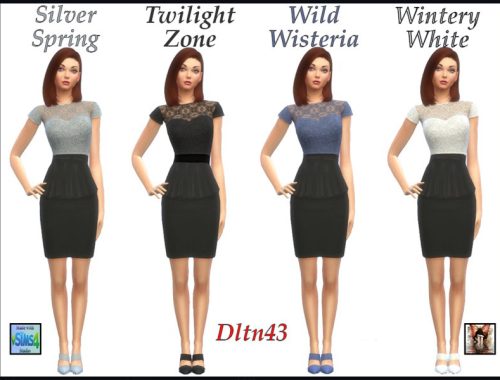 Floral Lace Top Peplum Dress v1 - mesh needed