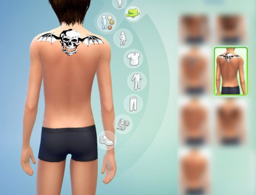 Avenged Sevenfold DeathBat Tattoo For Males - The Sims 4 Catalog