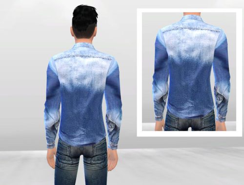 DG Printed Denim Polo