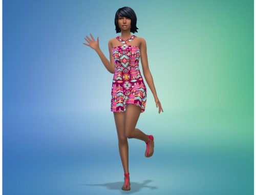 Mini Halter Dress - Fun Pattern Style