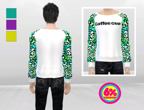 Coffee Cup Printed Sweater