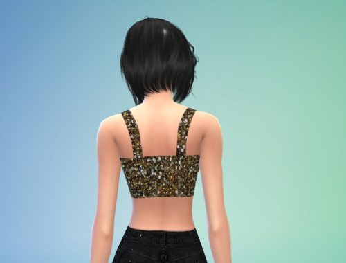 Gold Sequin Crop Top