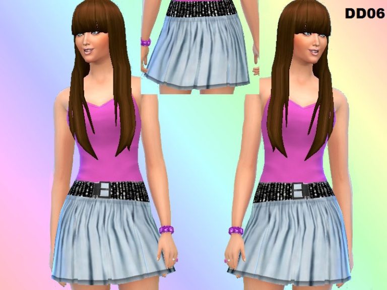 DD06_blue pleated skirt - The Sims 4 Catalog