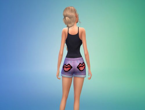 Cute pizza-heart-mouth shorts