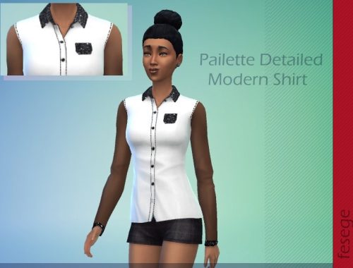 Paillette Detailed Modern Shirt