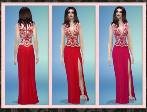 Beaded Bodice Designer Gown with Slit