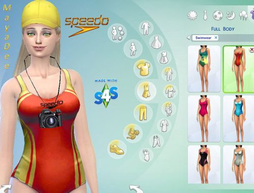 Orange and gold Speedo Bathing Suit