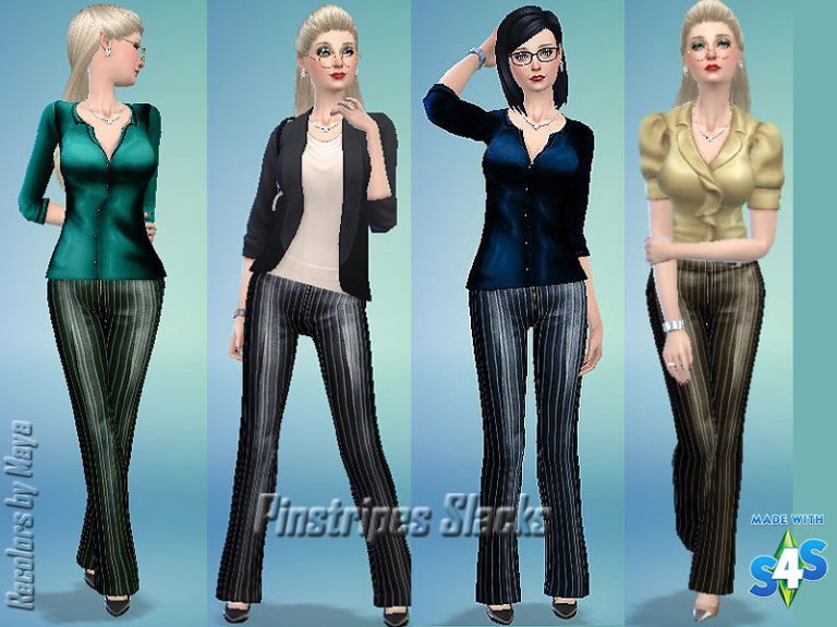 Pinstripes Slacks for Ladies - The Sims 4 Catalog