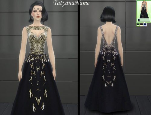 TatyanaName - Black official dress with sequins