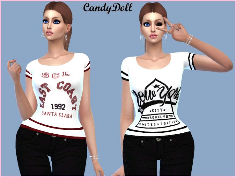 CandyDoll Sporty Baseball Tees - The Sims 4 Catalog