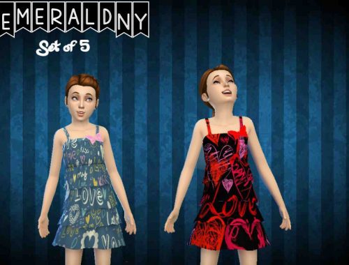 Female Butterfly Dress Set of 5