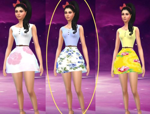Floral Dress Set (Pink, Blue, Yellow) - mesh needed
