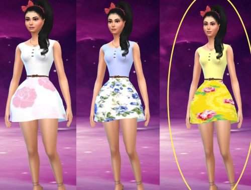 Floral Dress Set (Pink, Blue, Yellow) - mesh needed