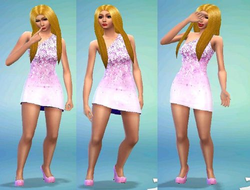 Pink Glitter Cocktail Strap Dress * NOT DEFAULT *