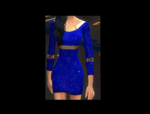 Blue glitter dress w/gold