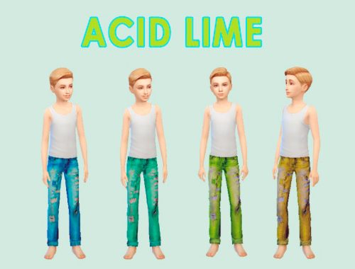 8 Acid Wasted Jeans Set