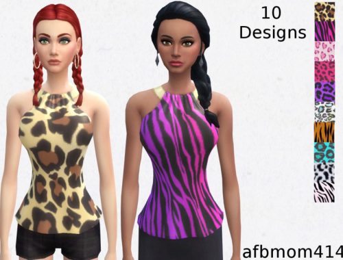 Animal Print Metal Collar Shirts