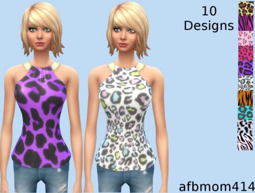 Animal Print Metal Collar Shirts