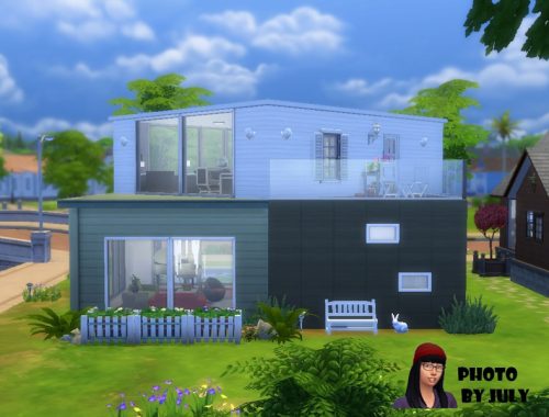 Single green cabin