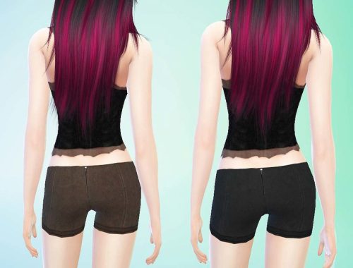 Echoehver Suede Zipper Shorts