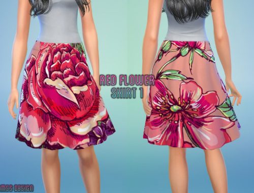 Red Flower Skirt Collection