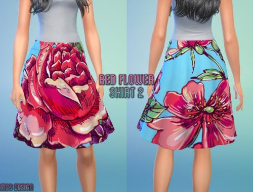 Red Flower Skirt Collection