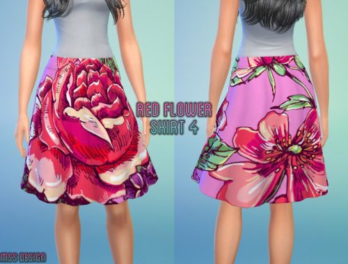 Red Flower Skirt Collection