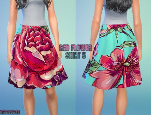 Red Flower Skirt Collection