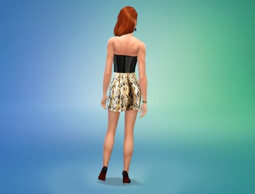 Gold Floral Dress