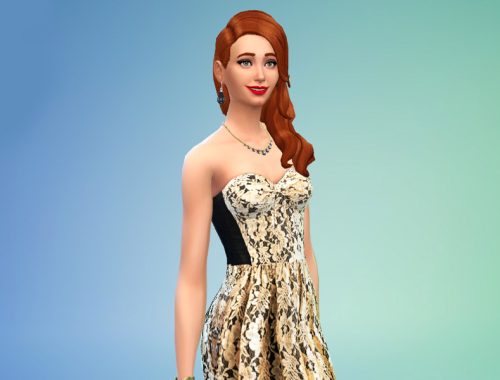Gold Floral Dress