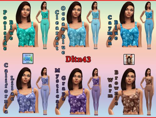 NyGirlS4 Draped Crop Tank Floral Recolors - mesh needed