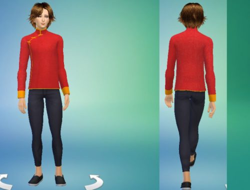 Chinese Traditional Red Jacket Set