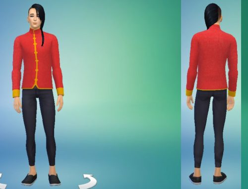 Chinese Traditional Red Jacket Set