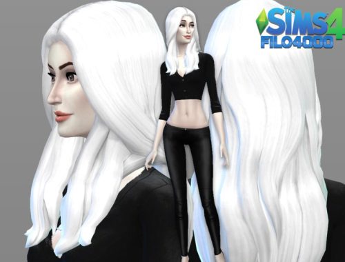 White Hair Recolor 12: Base Game Style