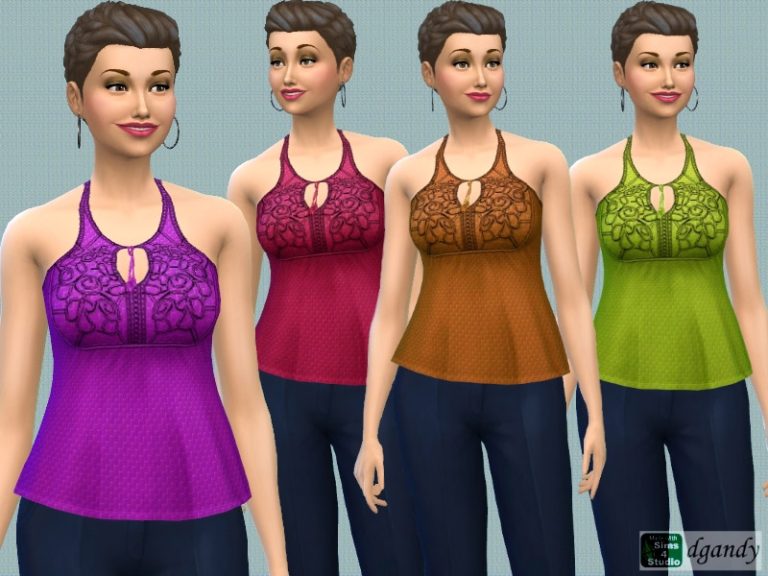 Embroidered Halter Top - The Sims 4 Catalog