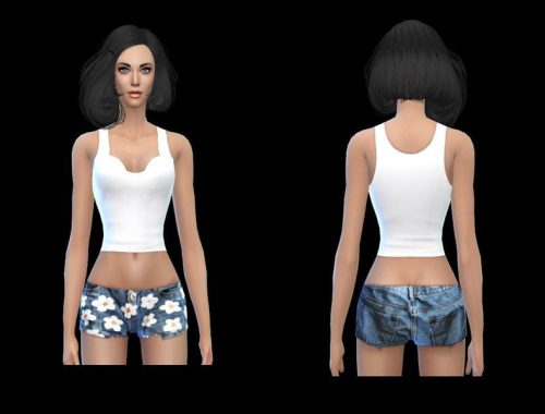 sweet cute flower futured denim outfit