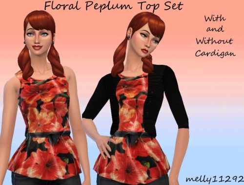Floral Peplum Top Set