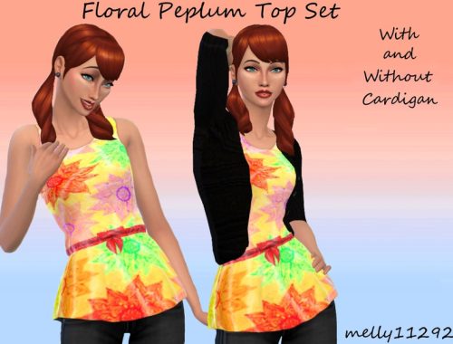 Floral Peplum Top Set