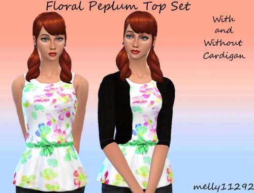 Floral Peplum Top Set
