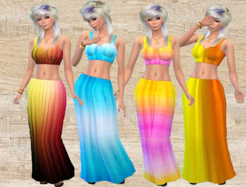 Matching long skirts and tops
