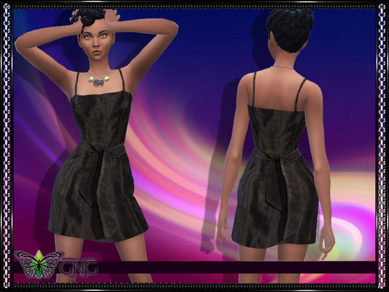 Black Suede Dress - The Sims 4 Catalog