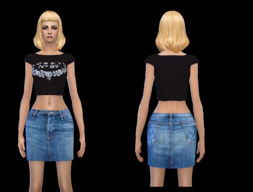 casual outfit skirt and croped top