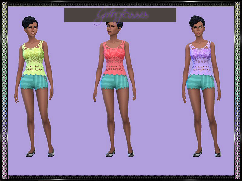 Crochet Floral Top Recolors - Requires Get To Work - The Sims 4 Catalog