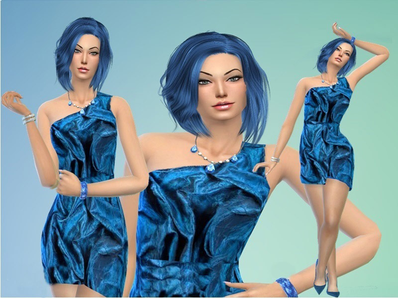 Vestido dani azul - The Sims 4 Catalog