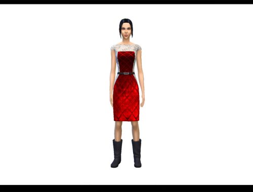 Leather and Lace Pencil Dress