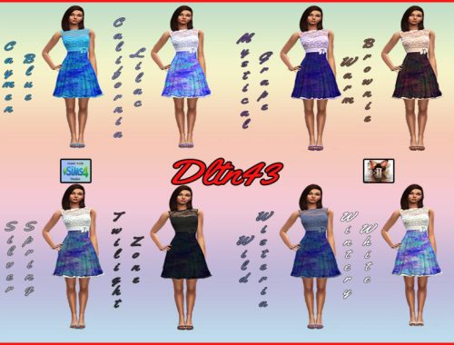 NyGirlS4 Layered Lace Flare Dress Recolors - mesh needed