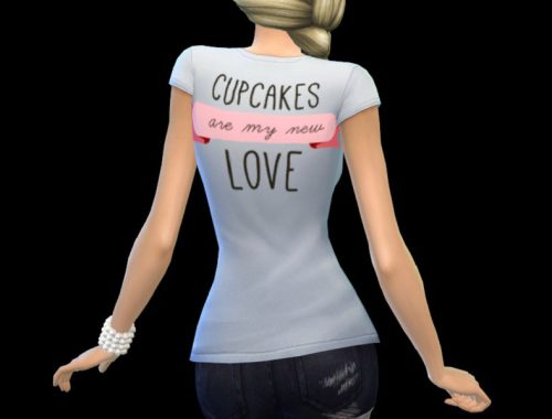 female shirt / cupcake