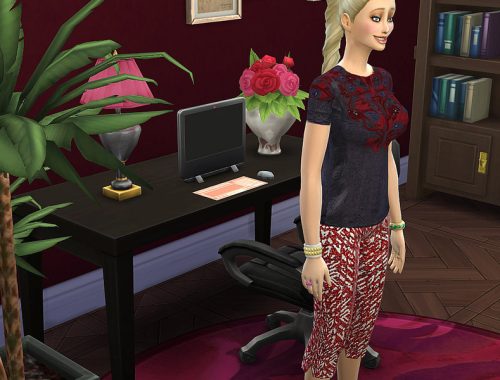 Cropped pants and appliqued top
