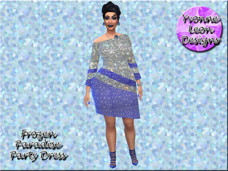 Frozen Paradise Party Dress - City Living needed - The Sims 4 Catalog